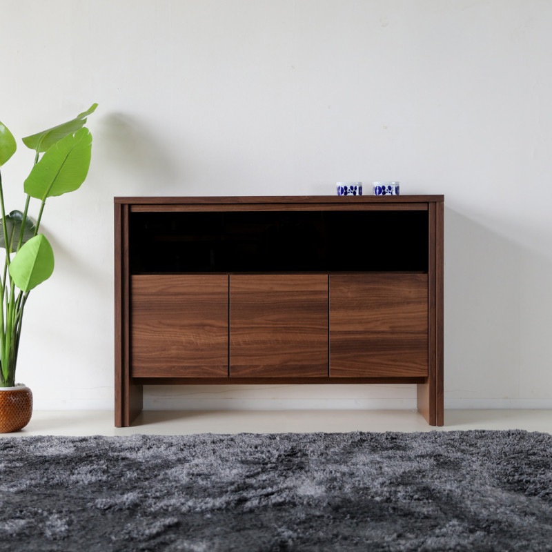 【大川家具】リビングボード 120cm幅 ニーバス ナチュラル/ブラウン [福山工芸]