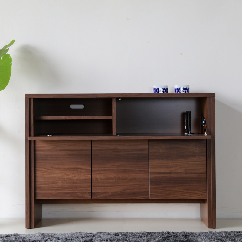 【大川家具】リビングボード 120cm幅 ニーバス ナチュラル/ブラウン [福山工芸]