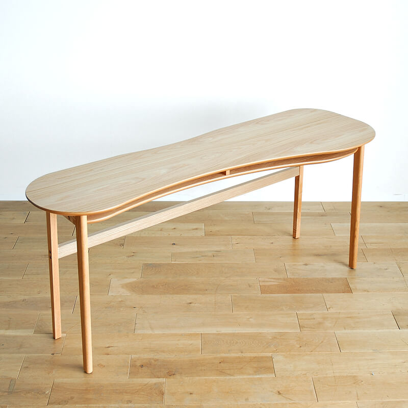 【大川家具】デスク 160/180cm幅 オーリエ ナチュラル/ブラウン [モリタインテリア工業] 二人で並んで使えるリビングデスク 国産