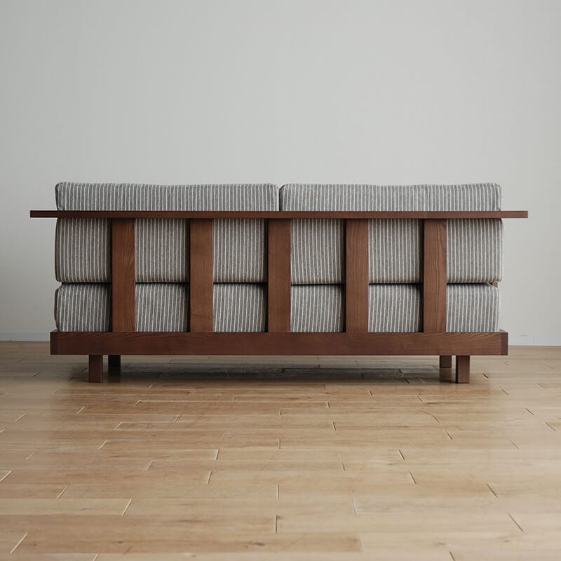 【展示品】九州大川 オーク材フレーム カウチソファ 　3人掛けソファ 展示品】九州大川 オーク材フレーム カウチソファ 3人掛けソファ