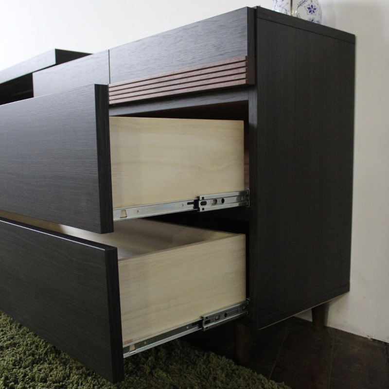 大川家具】デスク(チェストタイプ) 110cm幅 シェイク ホワイト