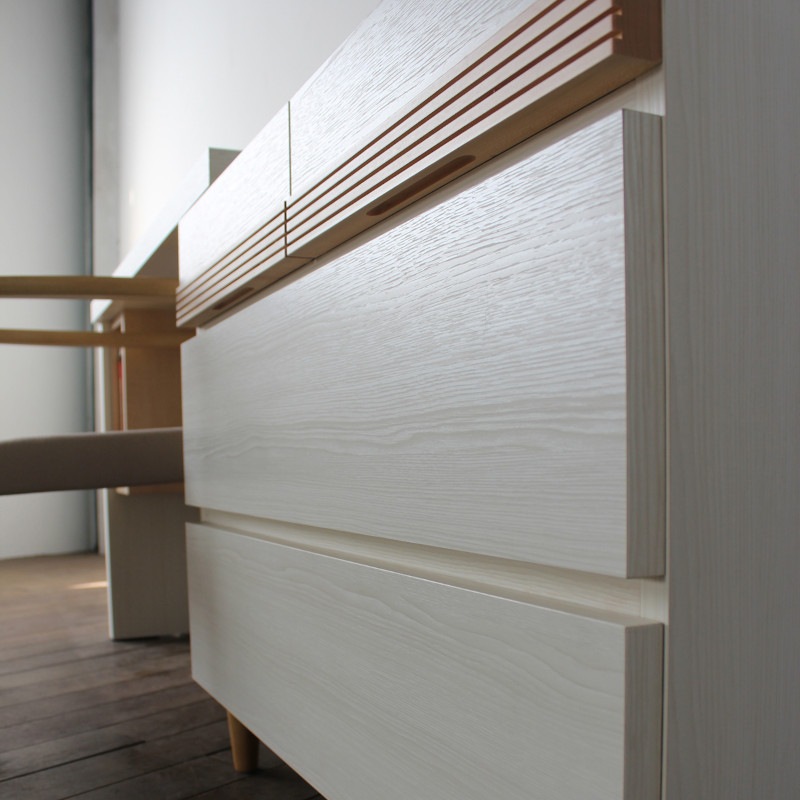 大川家具】デスク(チェストタイプ) 110cm幅 シェイク ホワイト 大川家具】デスク(チェストタイプ) 110cm幅 シェイク ホワイト