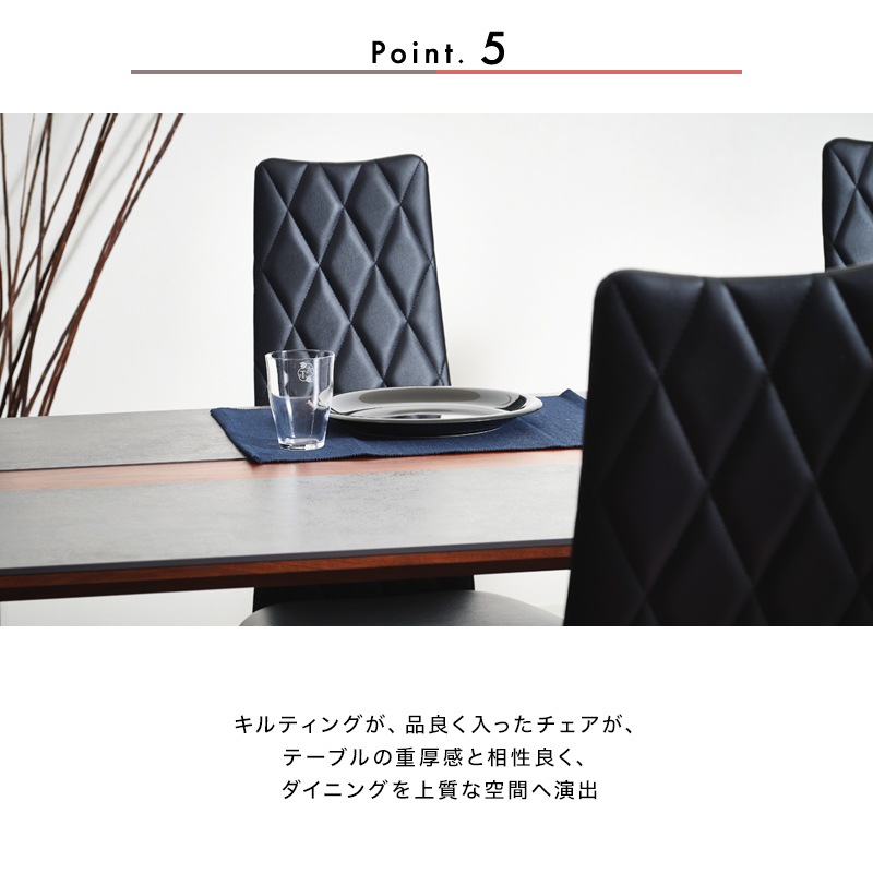 開梱設置無料]【大川家具】ダイニングテーブル7点セット 6人掛け 210cm