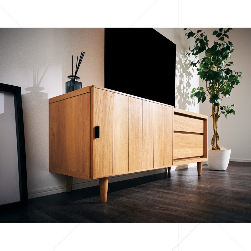 大川家具】テレビボード 120cm幅 ヴァレロ ナチュラル/ブラウン