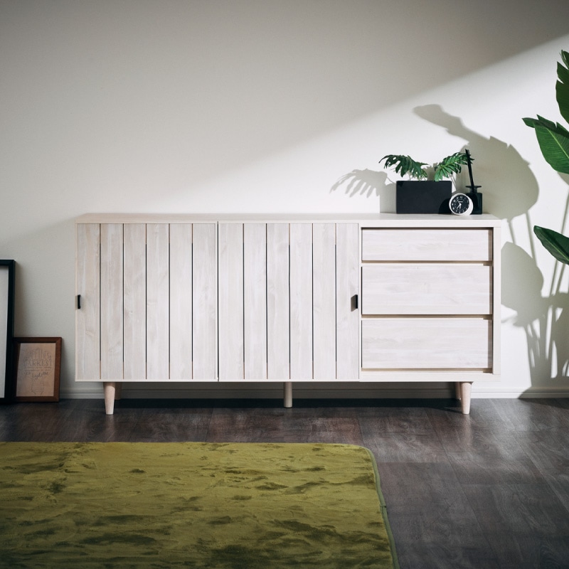 大川家具】サイドボード 150cm幅 ヴァレロ ナチュラル/ブラウン