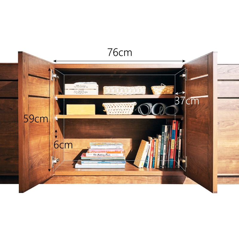 【大川家具】サイドボード 160cm幅 スペンス ナチュラル/ブラウン[豊田木工]