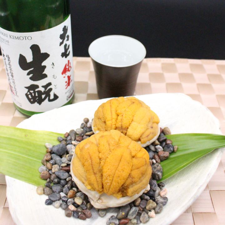岩手県産うに貝焼・大七純米生もと