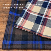 秋冬 ウインターコットン 起毛 生地 チェック 播州織 薄手 チェック 生地 布 コットン  【店長おすすめ】