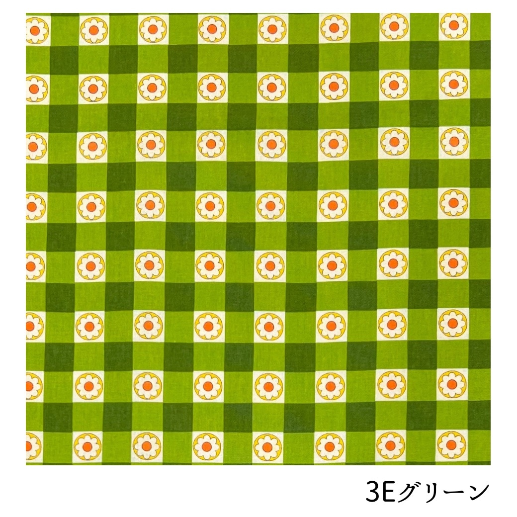70s Design｢Flower Days｣ チェック ココセキフラワーストライプ