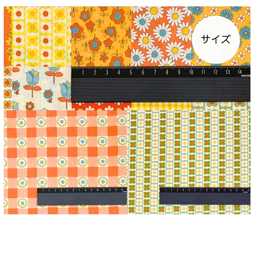70s Design｢Flower Days｣ チェック ココセキフラワーストライプ