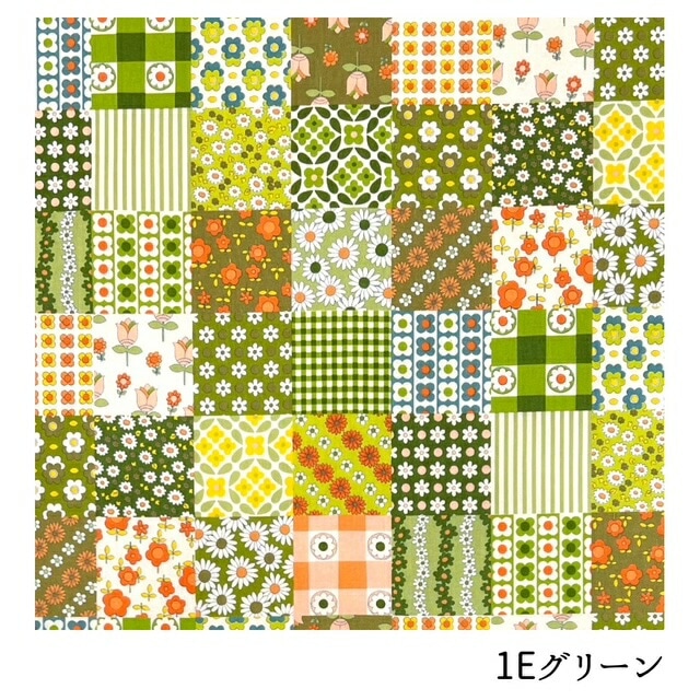 70s Design｢Flower Days｣ チェック ココセキフラワーストライプ 昭和