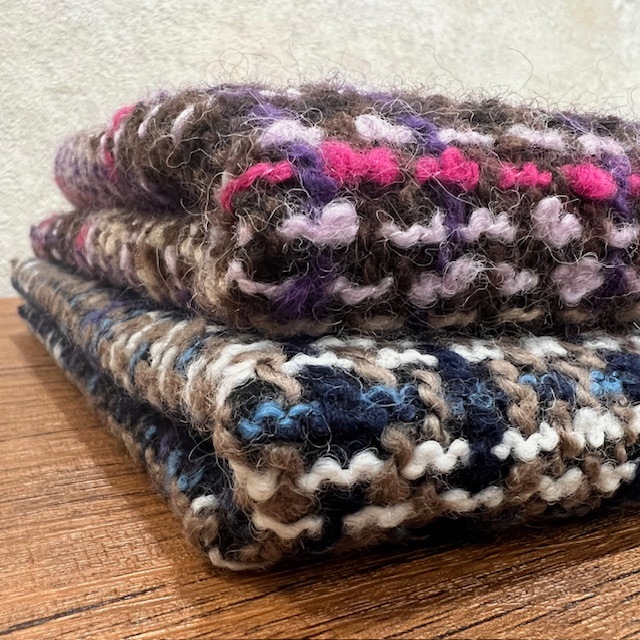 即決　感謝企画　ハンドメイド☆ウールツイードチェック　モノトーンワンピース　大きい　ゆったり