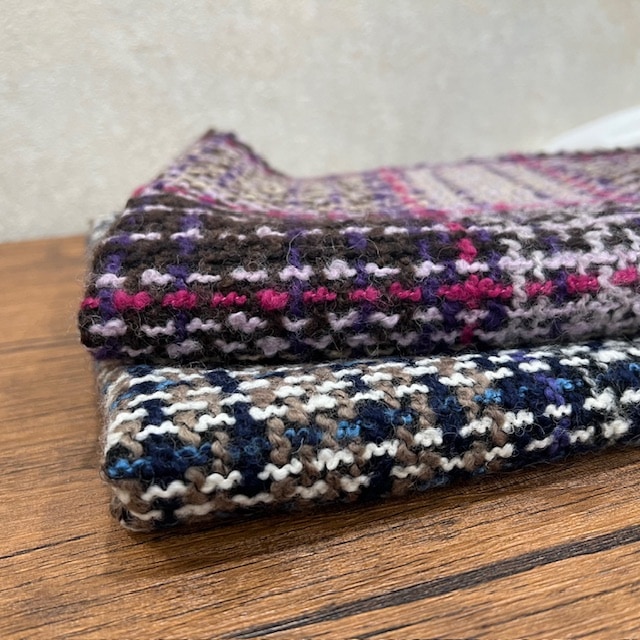 即決　感謝企画　ハンドメイド☆ウールツイードチェック　モノトーンワンピース　大きい　ゆったり