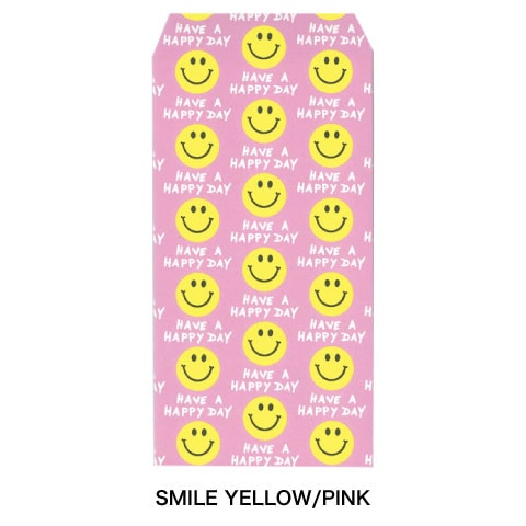 ポチ袋(L) SMILE YELLOW/PINK