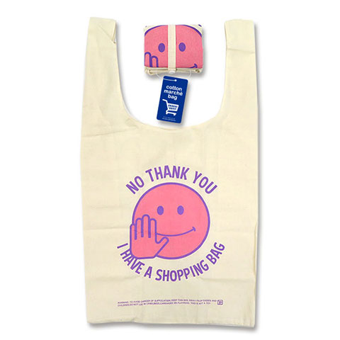 コットンマルシェバッグ NO THANK YOU SMILE|-コットンマルシェバッグ-|BAG -バッグ-