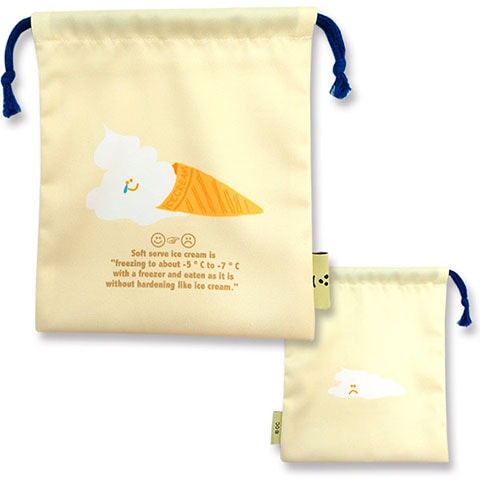 キンチャク マチ無し とけたソフトクリーム|キンチャク マチ無し|×POUCH,キンチャク -ポーチ-