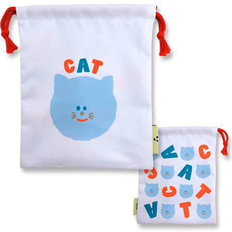 キンチャク マチ無し CAT|キンチャク マチ無し|×POUCH,キンチャク -ポーチ-