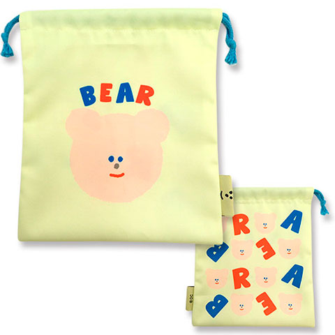 キンチャク マチ無し BEAR|キンチャク マチ無し|×POUCH,キンチャク -ポーチ-