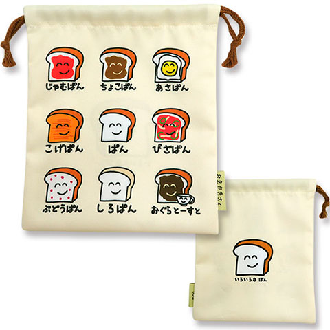 キンチャク マチ無し いろいろなぱんさん|キンチャク マチ無し|×POUCH,キンチャク -ポーチ-