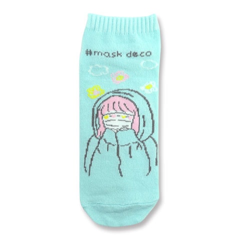 ANKLE SOCKS LADIES MASK DECO