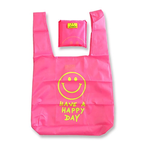ECO BAG SMILE YELLOW/PINK|ECO BAG -エコバッグ-|BAG -バッグ-