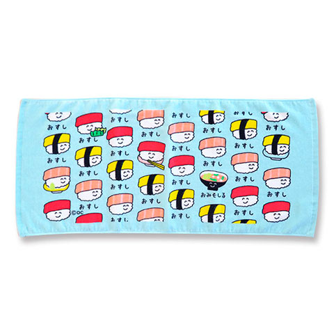 TOWEL おすしさん ブルー|FACE TOWEL -フェイスタオル-|×TOWEL -タオル-