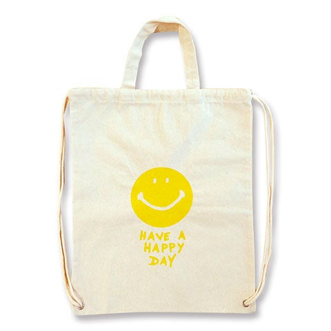 コットンナップサック SMILE YELLOW|コットンナップサック|BAG -バッグ-