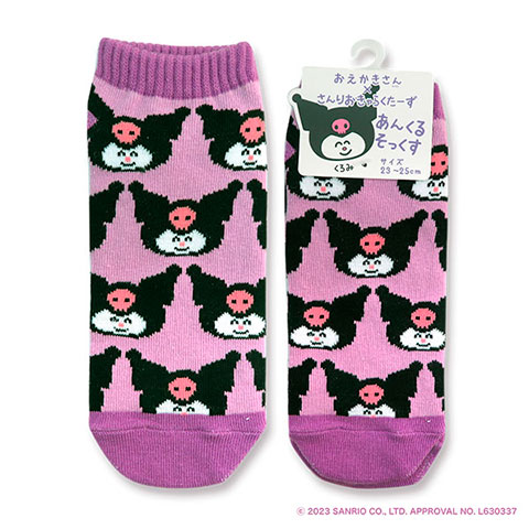 ANKLE SOCKS LADIES くろみ総柄|ANKLE SOCKS LADIES|おえかきさん×サンリオキャラクターズ