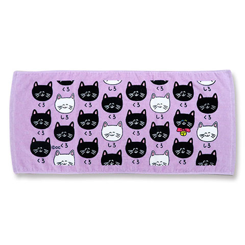 TOWEL くろねこさん と しろねこさん|FACE TOWEL -フェイスタオル-|×TOWEL -タオル-