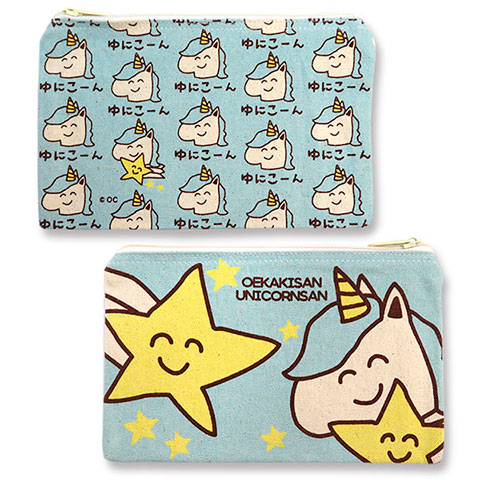 フラットポーチ ゆにこーんさん|ポーチ|×POUCH,キンチャク -ポーチ-