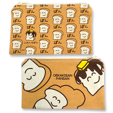 フラットポーチ ぱんさん|ポーチ|×POUCH,キンチャク -ポーチ-
