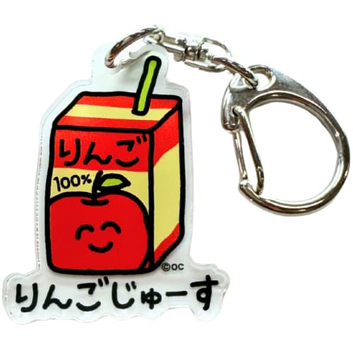 EC限定！おえかきさん ミニアクリルキーホルダー　りんごじゅーすさん
