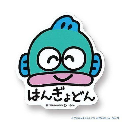 サンリオ ビニールステッカー はんぎょどん ふぇいす