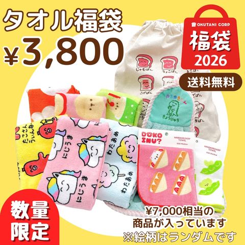 ?400セット限定／【予約販売!/2026年1月7日より順次配送】おえかきさん福袋　3800円タオルセット！1月5日締め切り※卸会員の方はご購入できません