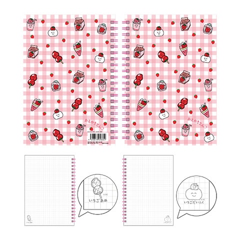 Wリングノート B6　いちごさんASST