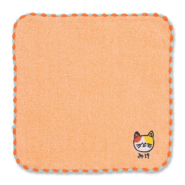 おえかきさん ミニタオル みけねこさんオレンジ
