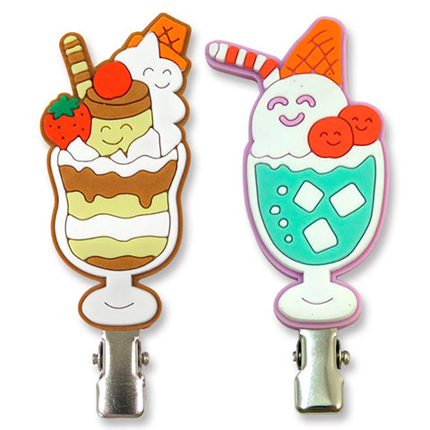 前髪クリップ めろんそーださんとぷりんぱふぇさん