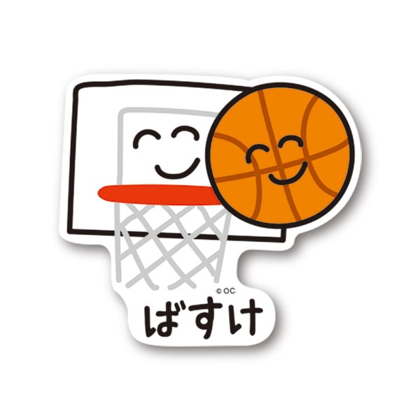 ぶかつだおえかきさんビニールステッカー ばすけさん｜おえかきさん