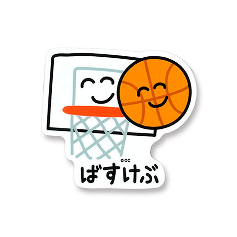 ぶかつだおえかきさんビニールステッカー ばすけぶさん