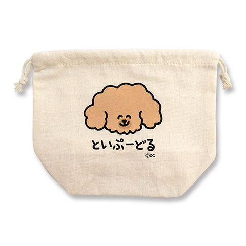 ✳︎専用✳︎再販✳︎ハンドメイド✳︎コロン♩大きめ丸型巾着　トイプードル　アイボリー キンチャク といぷーどるさん | すべての商品 | 『オクタニ