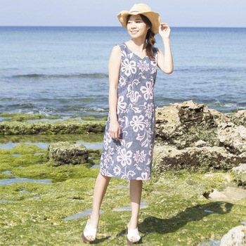ワンピース レディース Heaven St Hibi 沖縄生産 サマードレス サマーワンピ 沖縄結婚式にリゾートワンピース メール便利用で送料無料 レディースかりゆし アロハシャツ ワンピース かりゆしウェア通販 沖縄アロハシャツファクトリー
