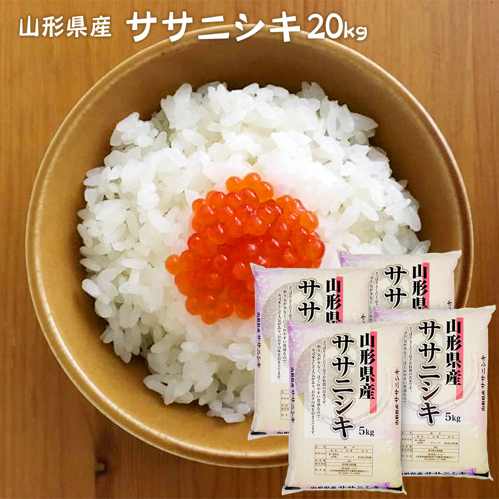 ササニシキ 20kg (5kg×4袋) 山形県産 令和7年産