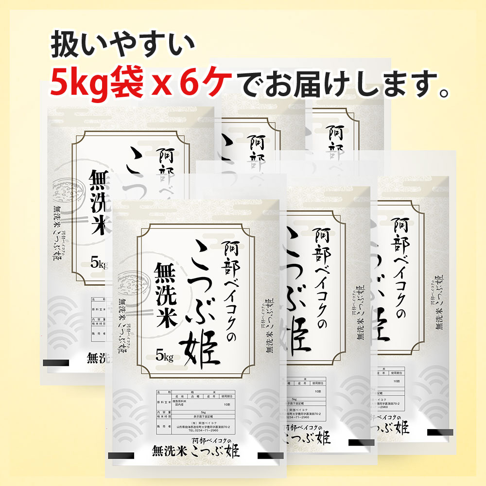 無洗米こつぶ姫 30kg (5kg×6袋) 国内産