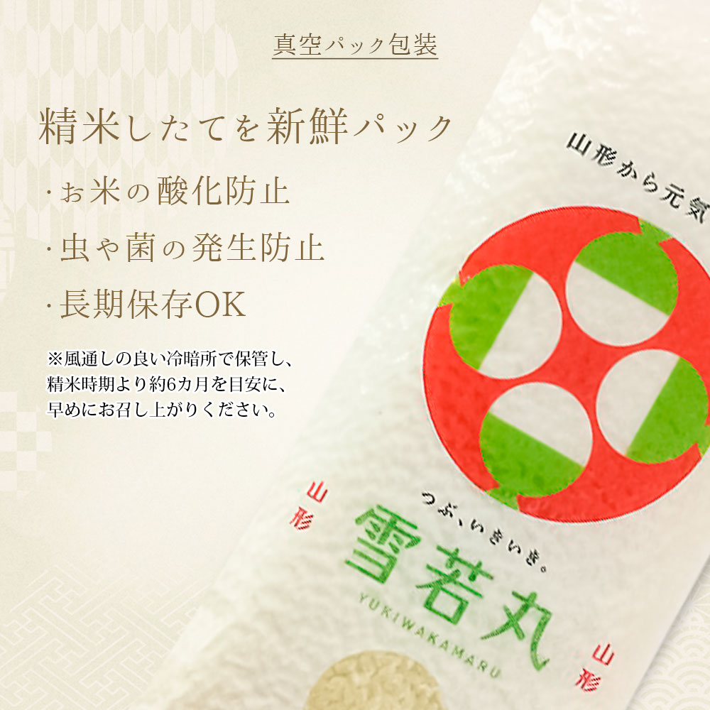 雪若丸 真空パック 300g (2合) 山形県産 令和7年産 (300グラム×1袋)