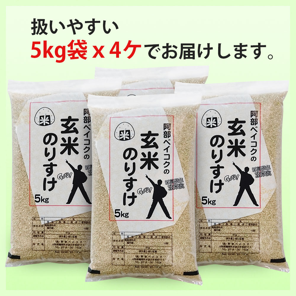 玄米のりすけ 20kg (5kg×4袋) 国内産