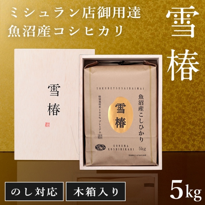令和7年産 最高級魚沼産コシヒカリ「雪椿」5kg 木箱入り