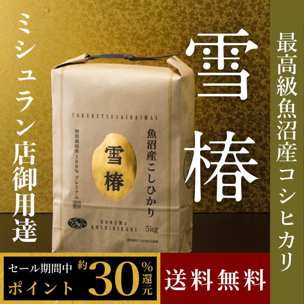 【6/5~6/25まで30%相当ポイント還元セール】令和7年産 最高級魚沼産コシヒカリ「雪椿」5kg