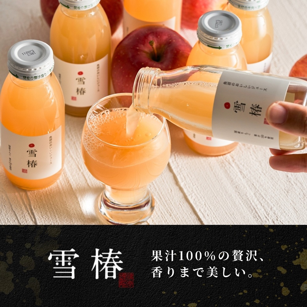 魚沼のおいしいジュース 雪椿 国産りんご 200ml×20本