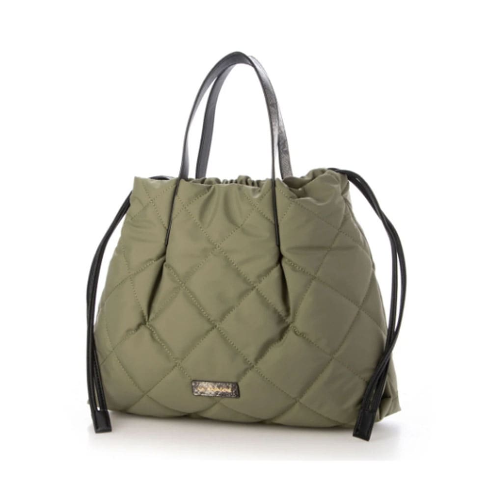 [1個]LA BAGAGERIE ドローストリング×キルト2WAYトート Sサイズ カーキ　　