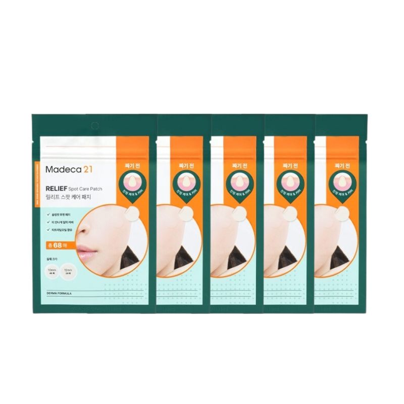 【直送品（買い合わせ不可）】[5個]Madeca21 (マデカ21) リリーフ スポットケアパッチ　68枚　